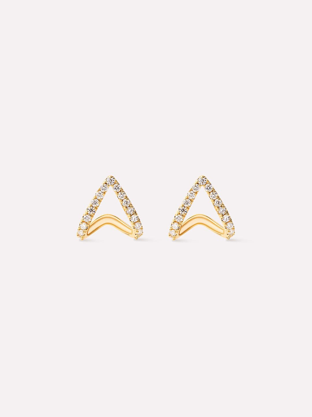 Solid White Gold - Diamond Velora Huggie Studs