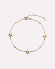 Solid Gold Diamond Solid Bloom Fine Flower Spring Ring Clasp Charm Bracelets Ana Luisa Mini Flower Station Bracelet