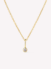 Solid Gold Diamond Spring Ring Clasp Birthstone Pendant Necklaces For Women Ana Gold Birthstone Necklace