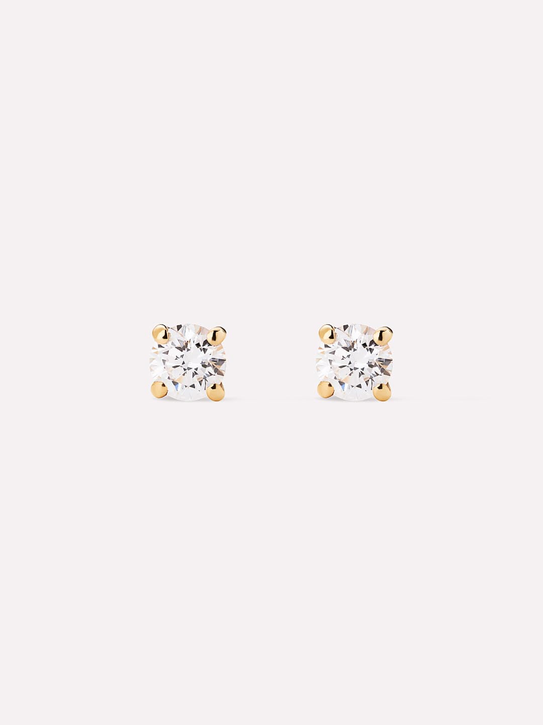 Lab Grown Diamond Earrings - Gold Medium Diamond Studs