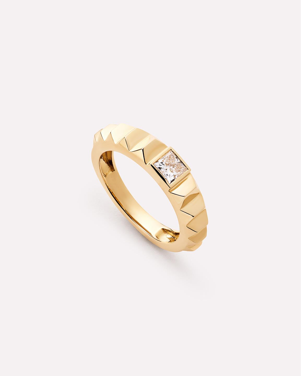 Solid Yellow Gold - Astrid Diamond Station Ring