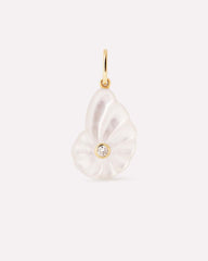 Solid Yellow Gold - Mother of Pearl Shell Charm