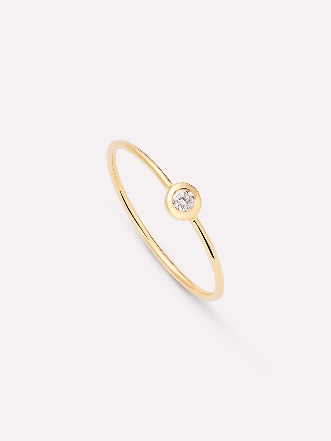 Gold Band Ring - Mini Diamond Ring