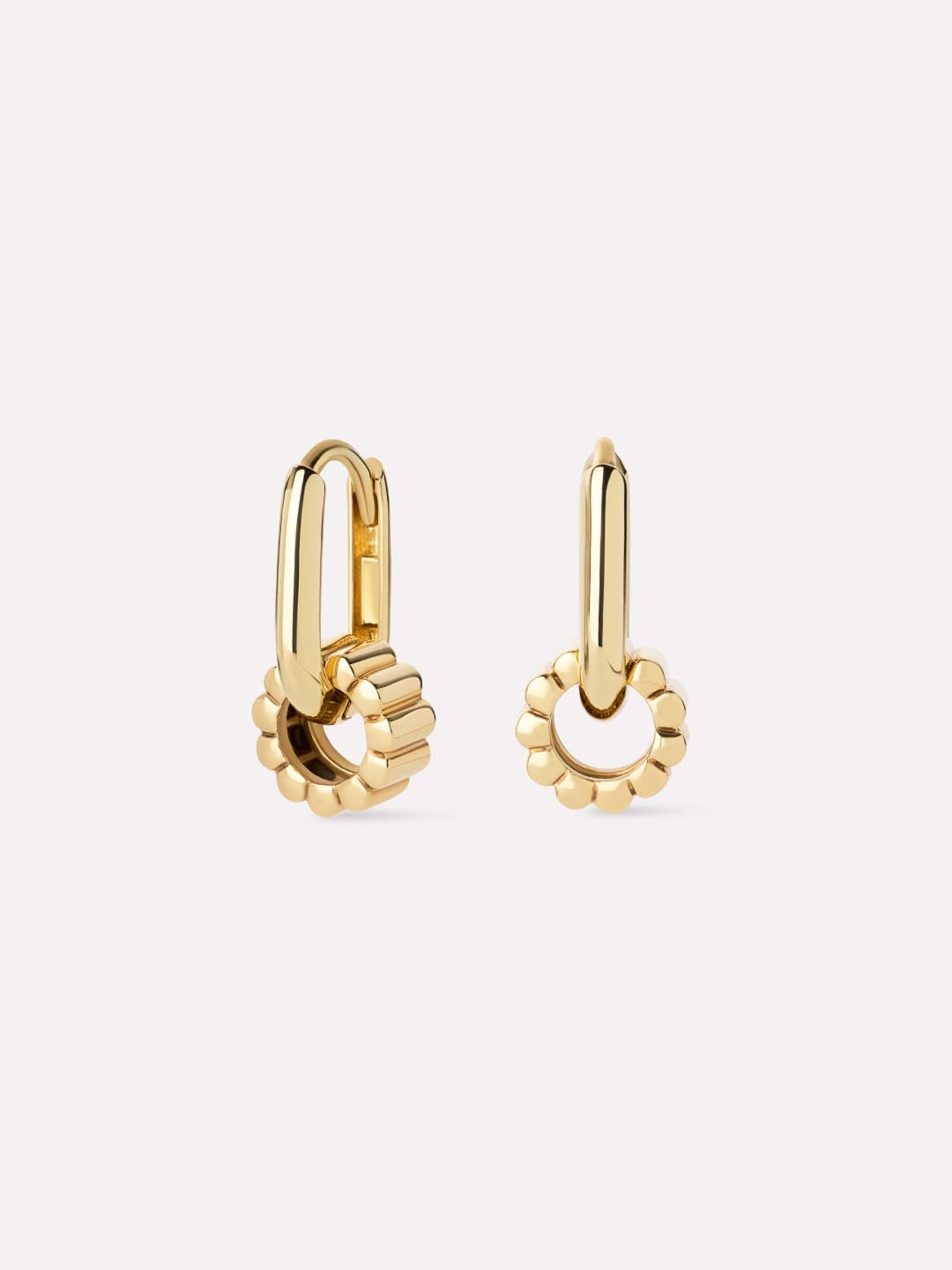 Solid Yellow Gold - Galaxy Hoop Set
