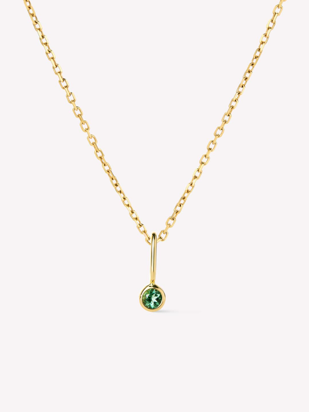 Solid Gold Emerald Spring Ring Clasp Birthstone Pendant Necklaces For Women Ana Gold Birthstone Necklace_4B58E8A4 4834 43E6 Bda1 0443Bf7Cba9C