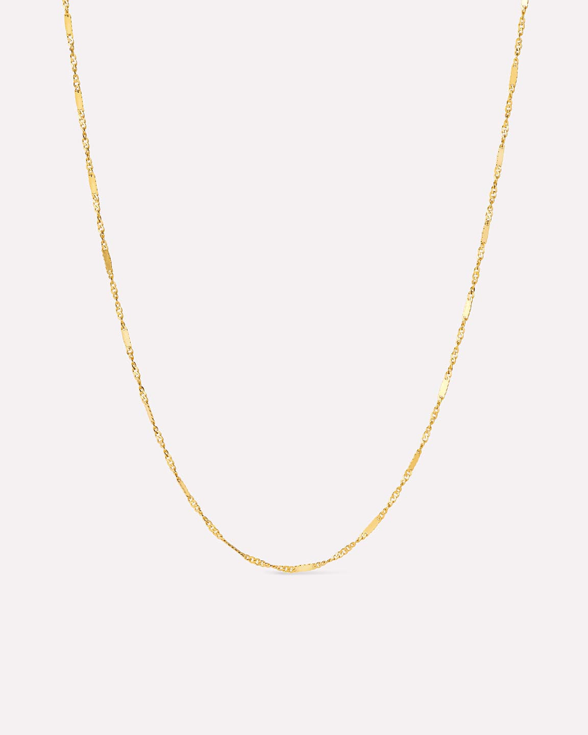 Solid Yellow Gold - Singapore Chain Necklace
