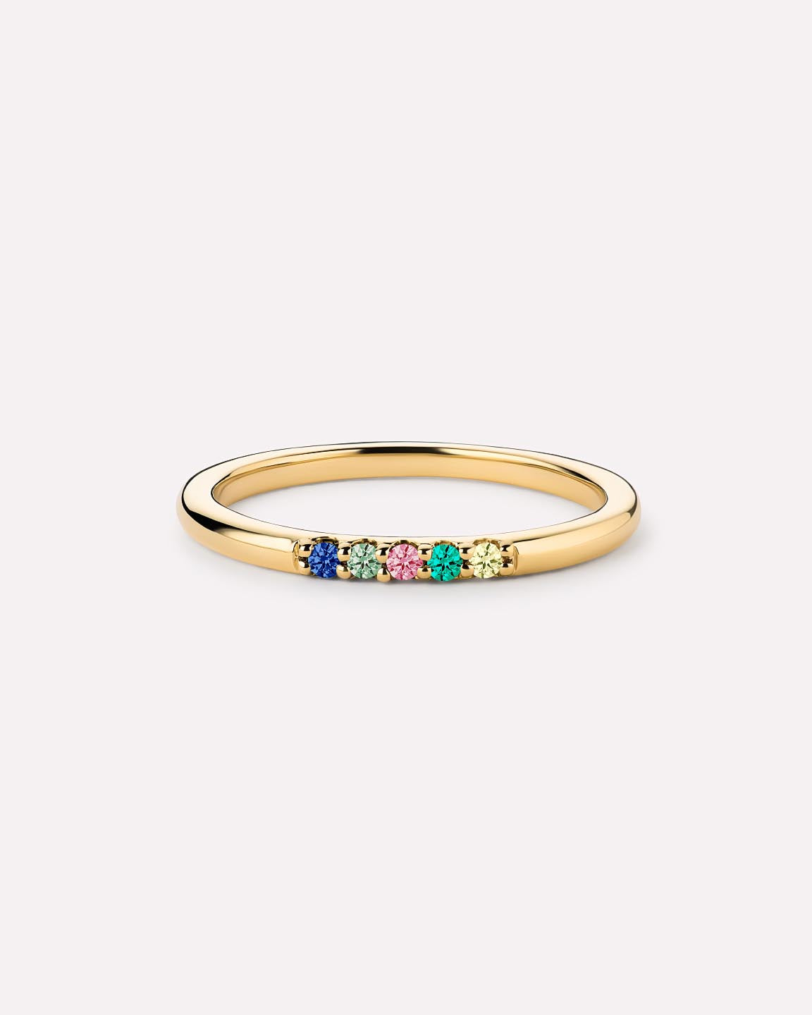 Solid Yellow Gold - 3 Stone Birthstone Ring