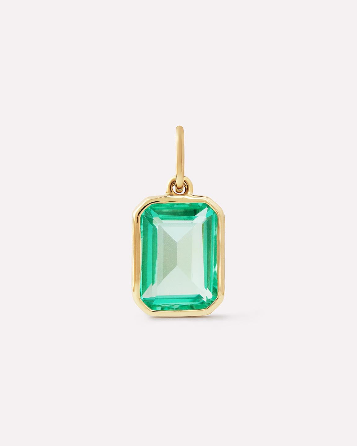 Solid Yellow Gold - Blue Topaz Spritz Charm