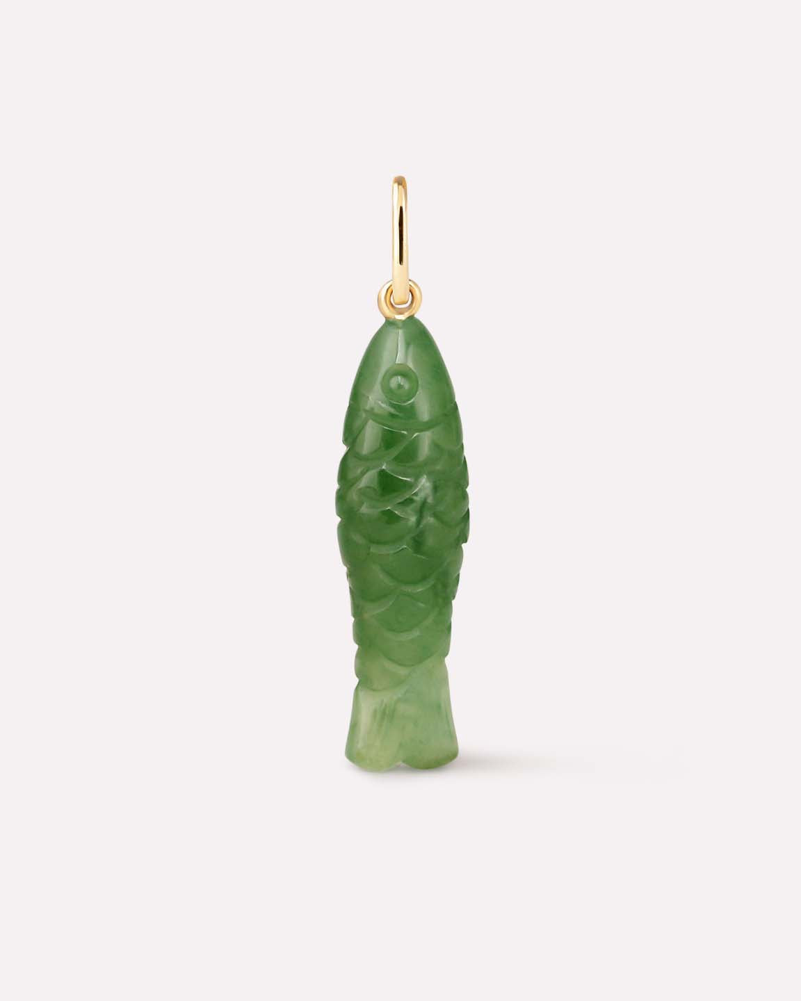 Solid Yellow Gold - Gemstone Fish Charm