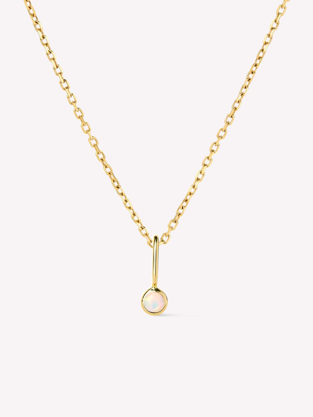 Solid Gold Opal Spring Ring Clasp Birthstone Pendant Necklaces For Women Ana Gold Birthstone Necklace_8F588Ad8 F5Bf 42A4 Aad4 C149646D057E