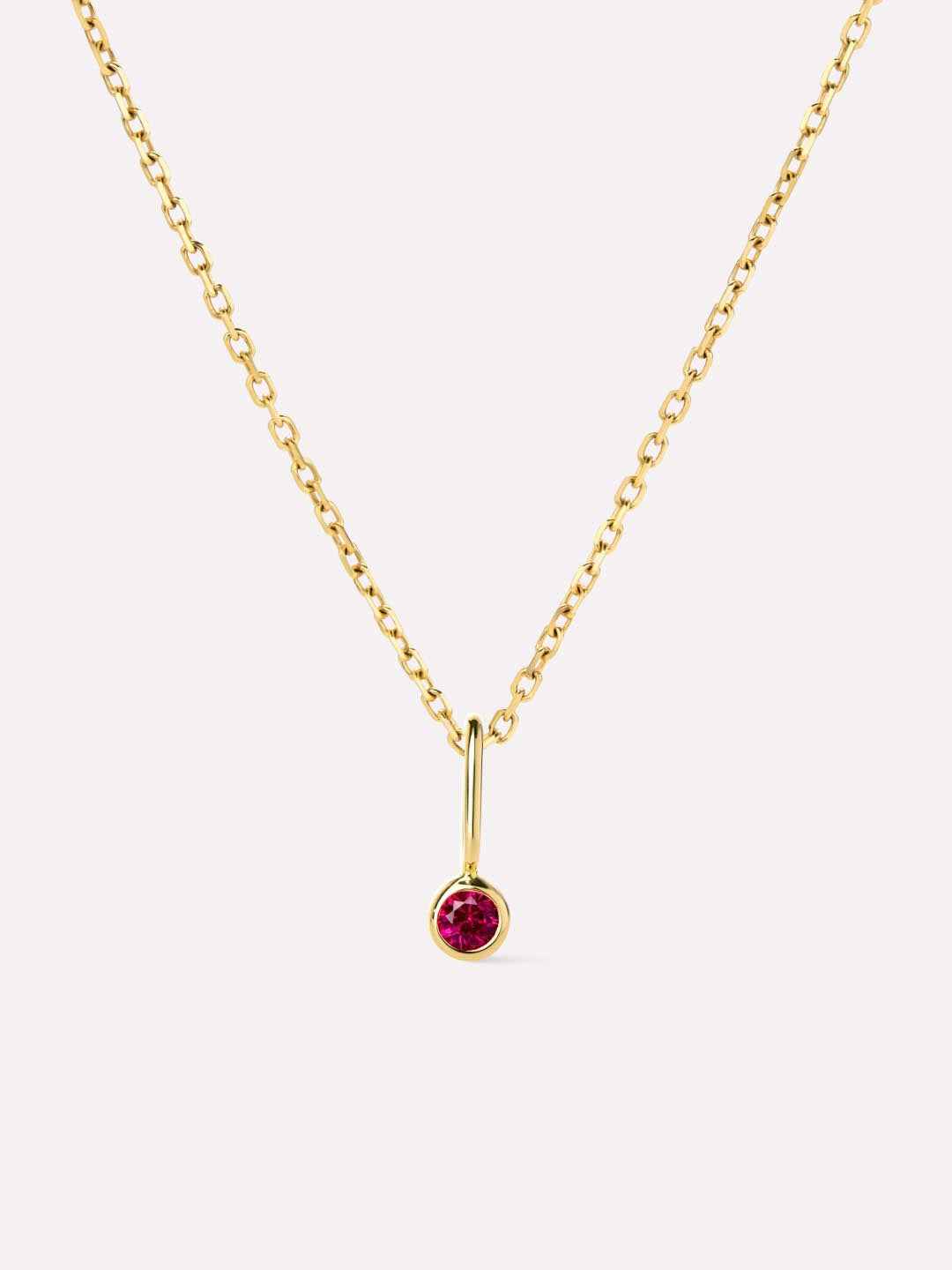 Solid Gold Ruby Spring Ring Clasp Birthstone Pendant Necklaces For Women Ana Gold Birthstone Necklace_1C4C23Df F5B7 4C45 9E9E Bf952Fa6Fbf7
