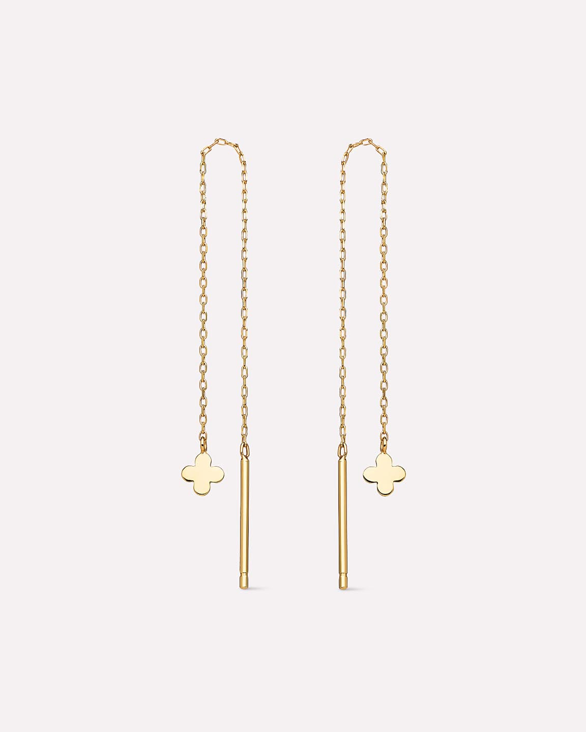 Solid Gold Solid Bloom Fine Flower Threader Earrings Ana Luisa Mini Flower Threaders