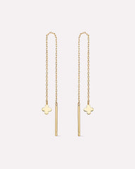 Solid Gold Solid Bloom Fine Flower Threader Earrings Ana Luisa Mini Flower Threaders