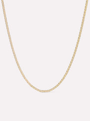 Solid Yellow Gold - Flat Mariner Chain Necklace