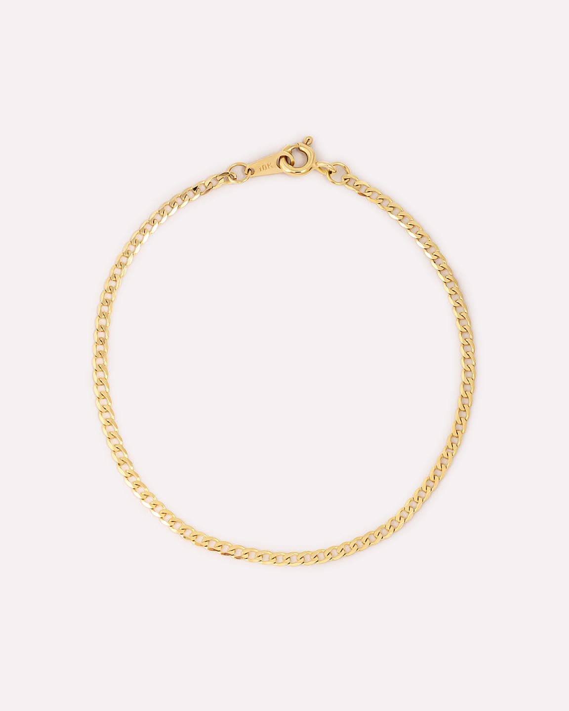 Solid Yellow Gold - Mini Curb Chain Bracelet