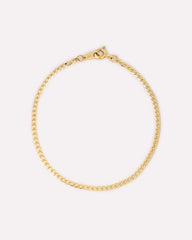 Solid Yellow Gold - Mini Curb Chain Bracelet