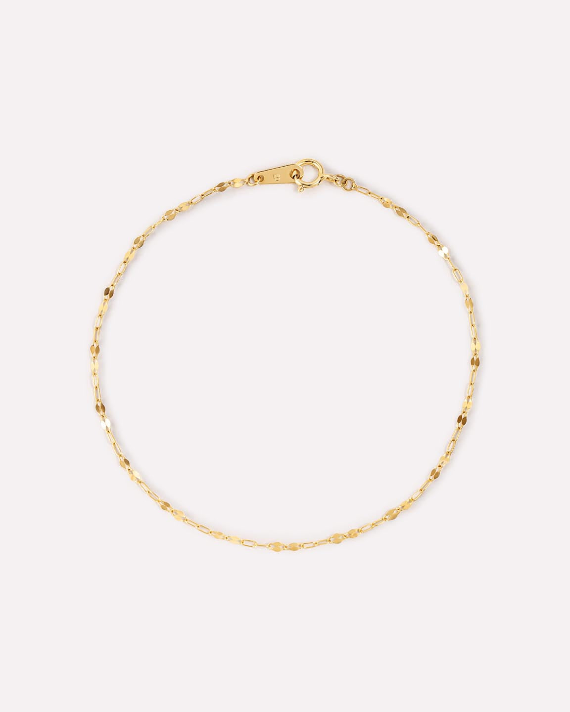 Solid Yellow Gold - Sparkle Link Chain Bracelet