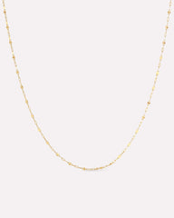 Solid Yellow Gold - Sparkle Link Chain Necklace