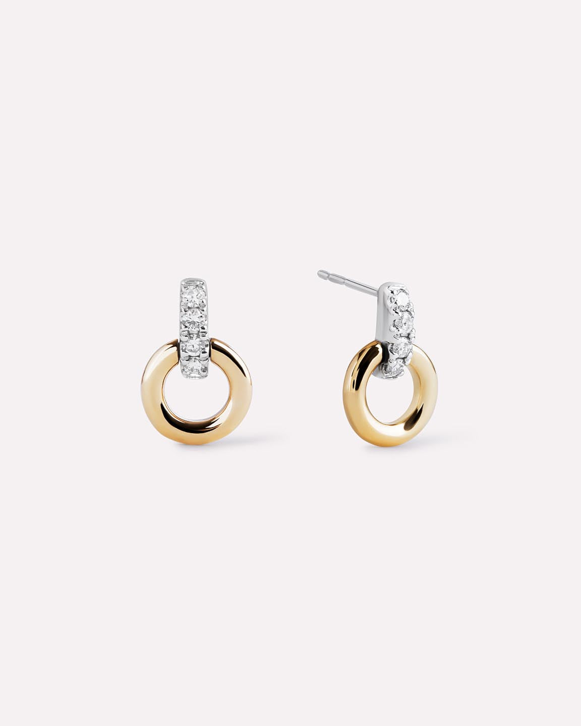 Solid Yellow Gold - Diamond Links Studs