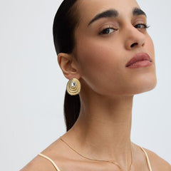 Statement Oval Bezel Earrings