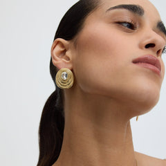 Statement Oval Bezel Earrings