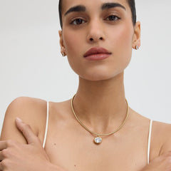 Torque Oval Bezel Necklace