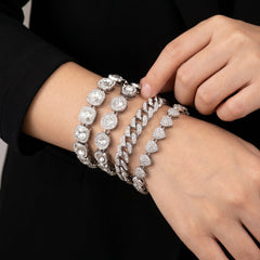 4-Piece Chunky Diamond Bracelet Stack