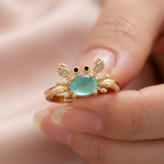 Adjustable Cute Mini Crab Ring