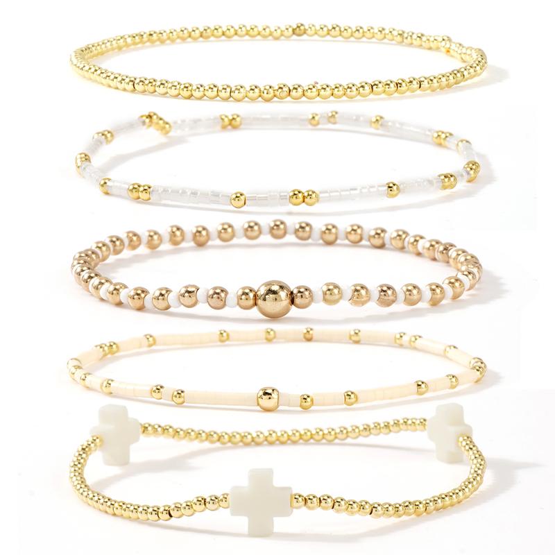 5-Piece Boho Beaded Bracelet Stack