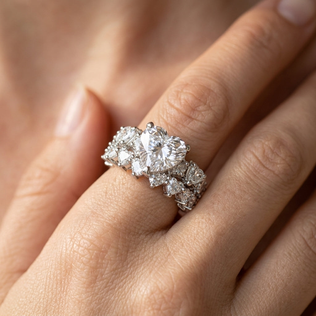 2-Piece Statement Heart Ring Stack