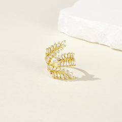 14K Elegant Leaf Wrap Around Ring