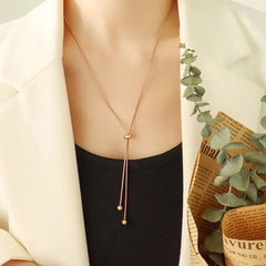 Adjustable Snake Chain Lariat Necklace - Veinci