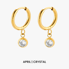 Birthstone Charm Hoops