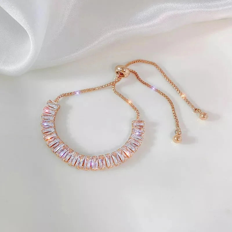 Baguette Crystal Adjustable Tennis Bracelets - Veinci