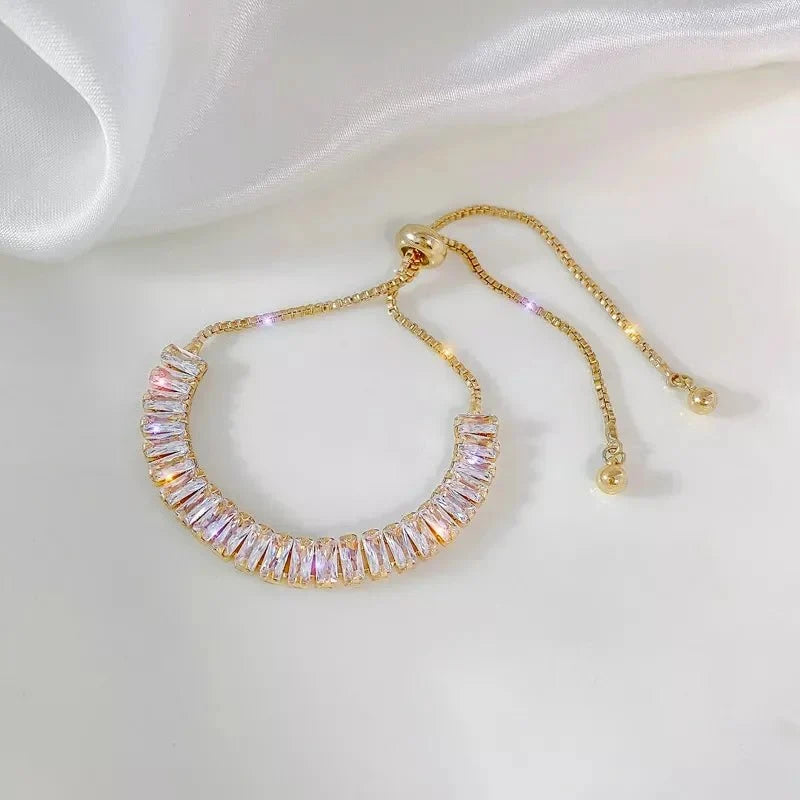 Baguette Crystal Adjustable Tennis Bracelets - Veinci
