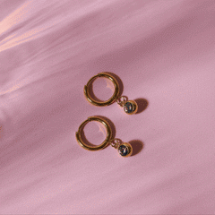 Birthstone Charm Hoops