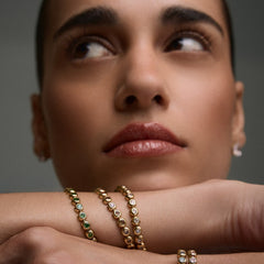 Classic Bezel Tennis Bracelet Green