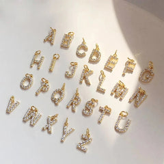 Classy Pearl Dainty Initial Letter Necklace - Veinci