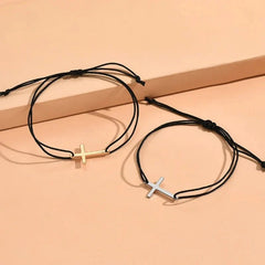Couples Minimal Cross Bracelets - Veinci