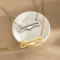 Personalized Name Plate Heart Necklace