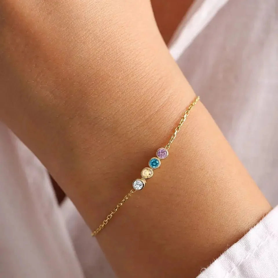 Dainty Birthstone Chain Bracelet - Veinci