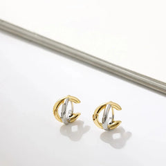 Dainty Criss Cross Contrast Earrings - Veinci