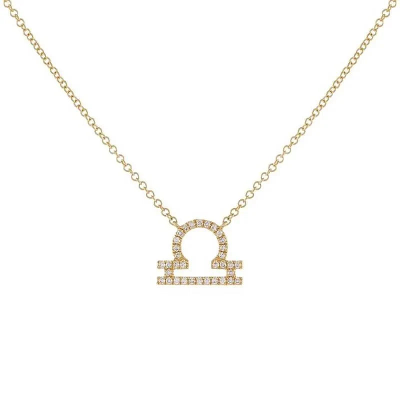 Dainty Diamond Zodiac Sign Necklace - Veinci
