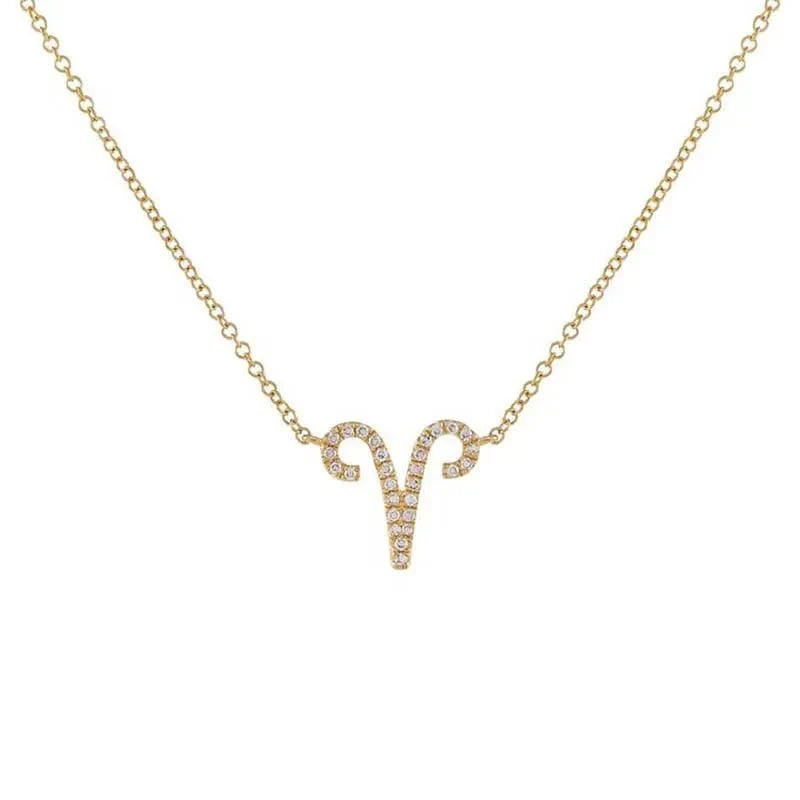 Dainty Diamond Zodiac Sign Necklace - Veinci