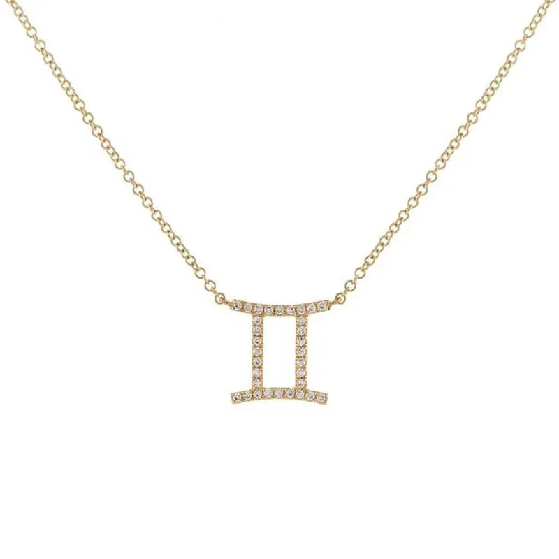 Dainty Diamond Zodiac Sign Necklace - Veinci