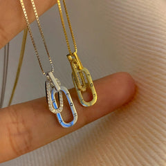 Dainty Forever Paperclip Love Necklace - Veinci