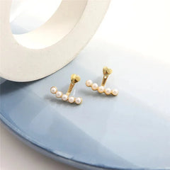 Dainty Heart Pearls Earrings - Veinci