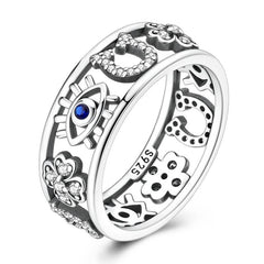 Sterling Silver Lucky Evil Eye Ring