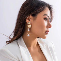 Floral Pearl Blooming Earrings - Veinci