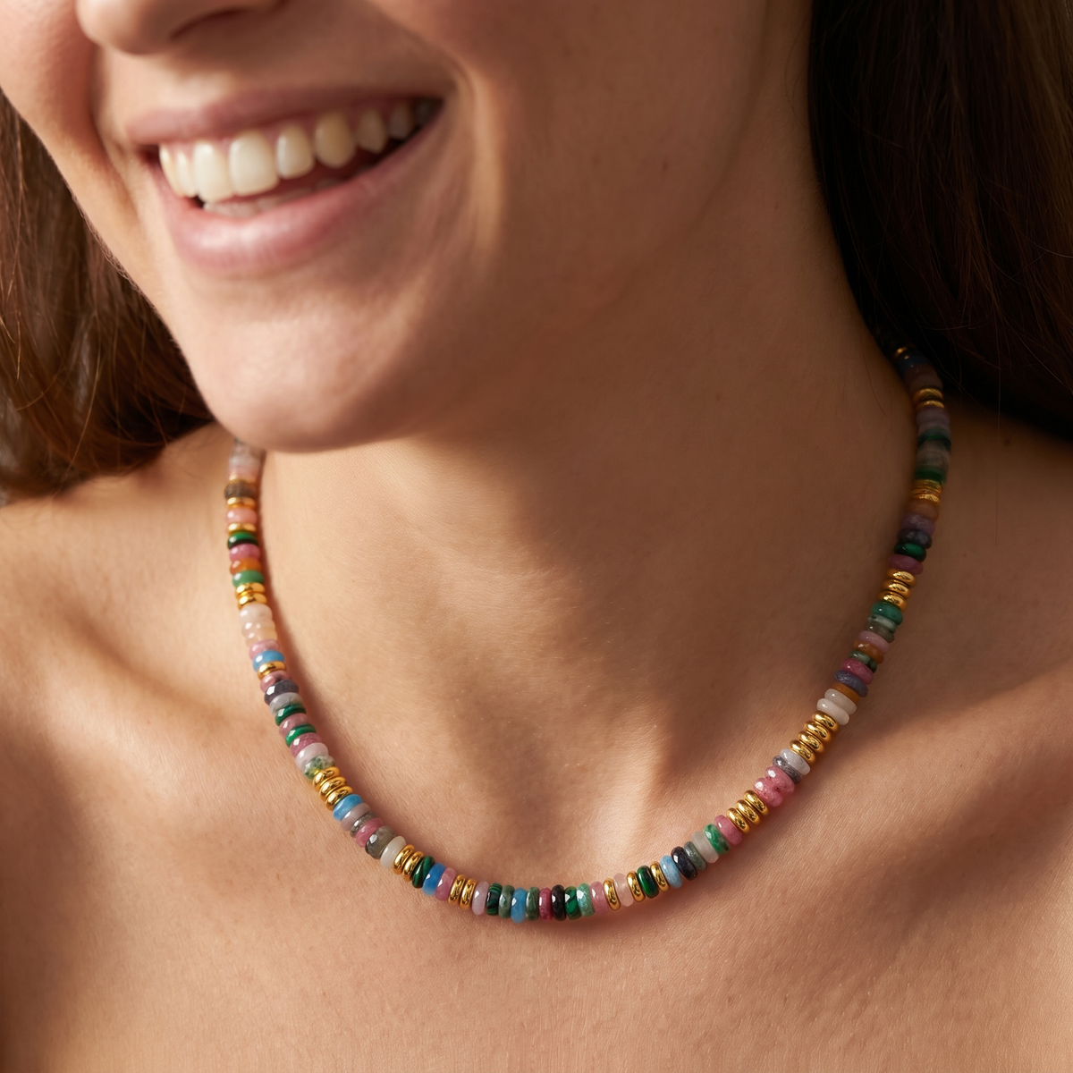 Gold Accented Boho Beaded Necklaces